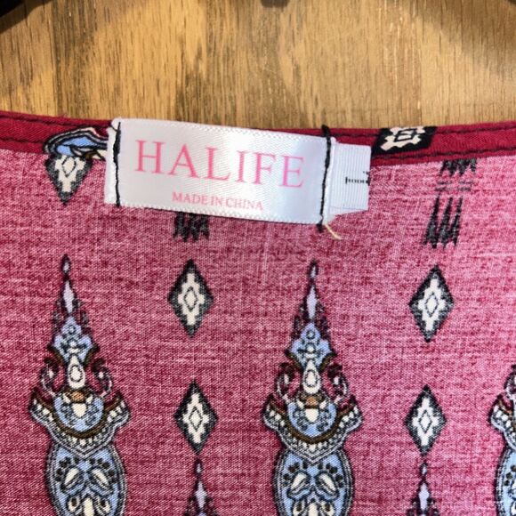 Halife Dress Large Floral Bright‎ Tassel Gypsy Bohemian Lightweight - Picture 2 of 8